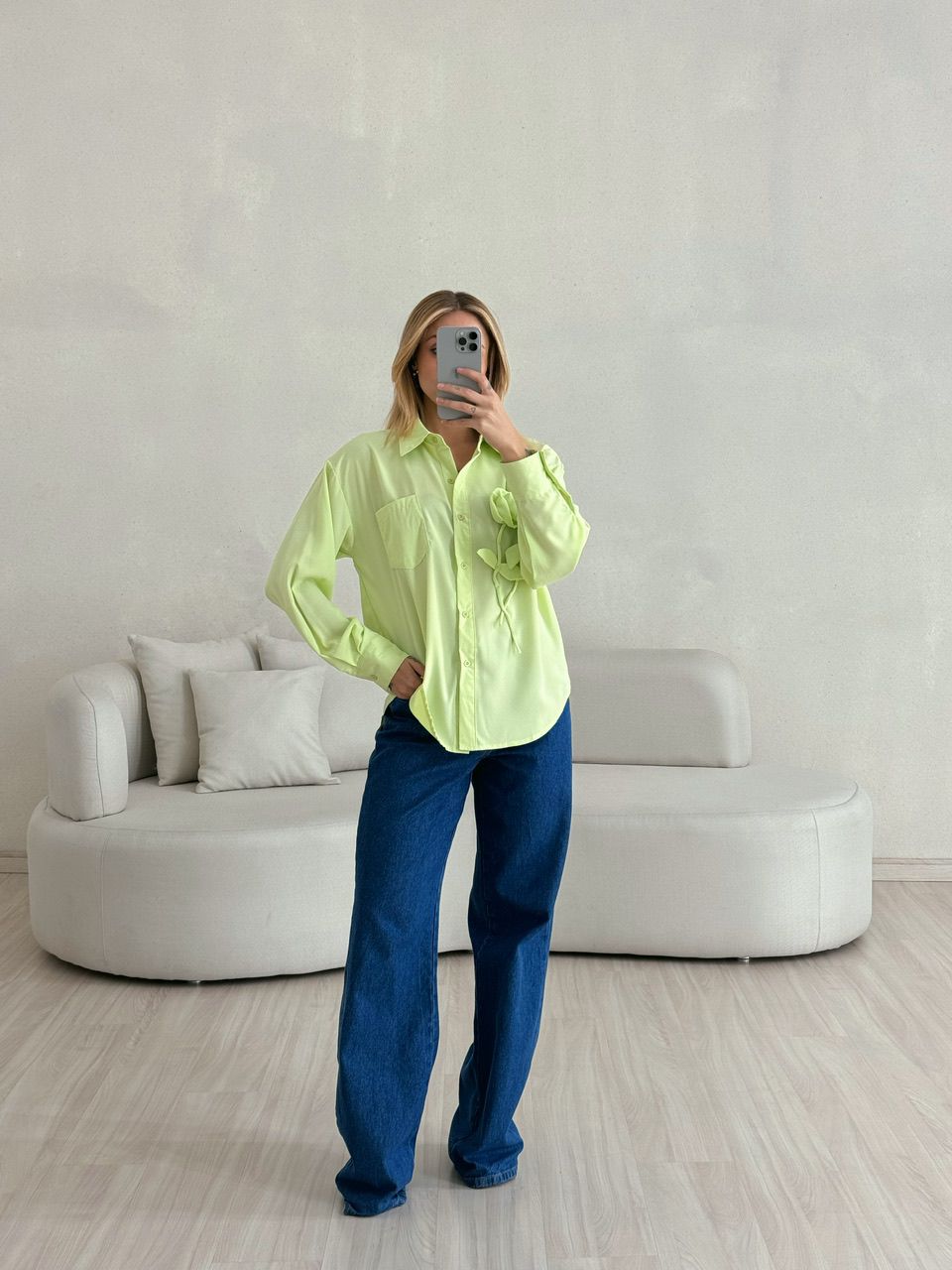 CAMISA ELOÁ FLOR VERDE