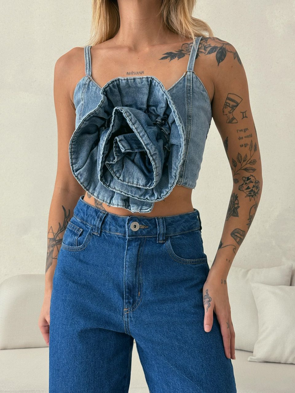 CROPPED FLOR JEANS