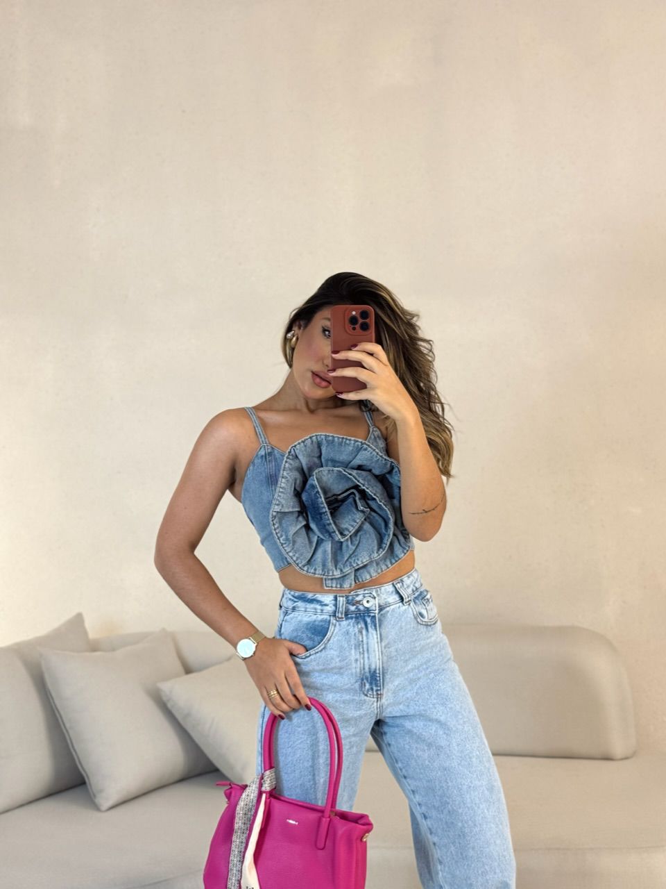 CROPPED FLOR JEANS - 0053320122 - CAROLLA FERRARO