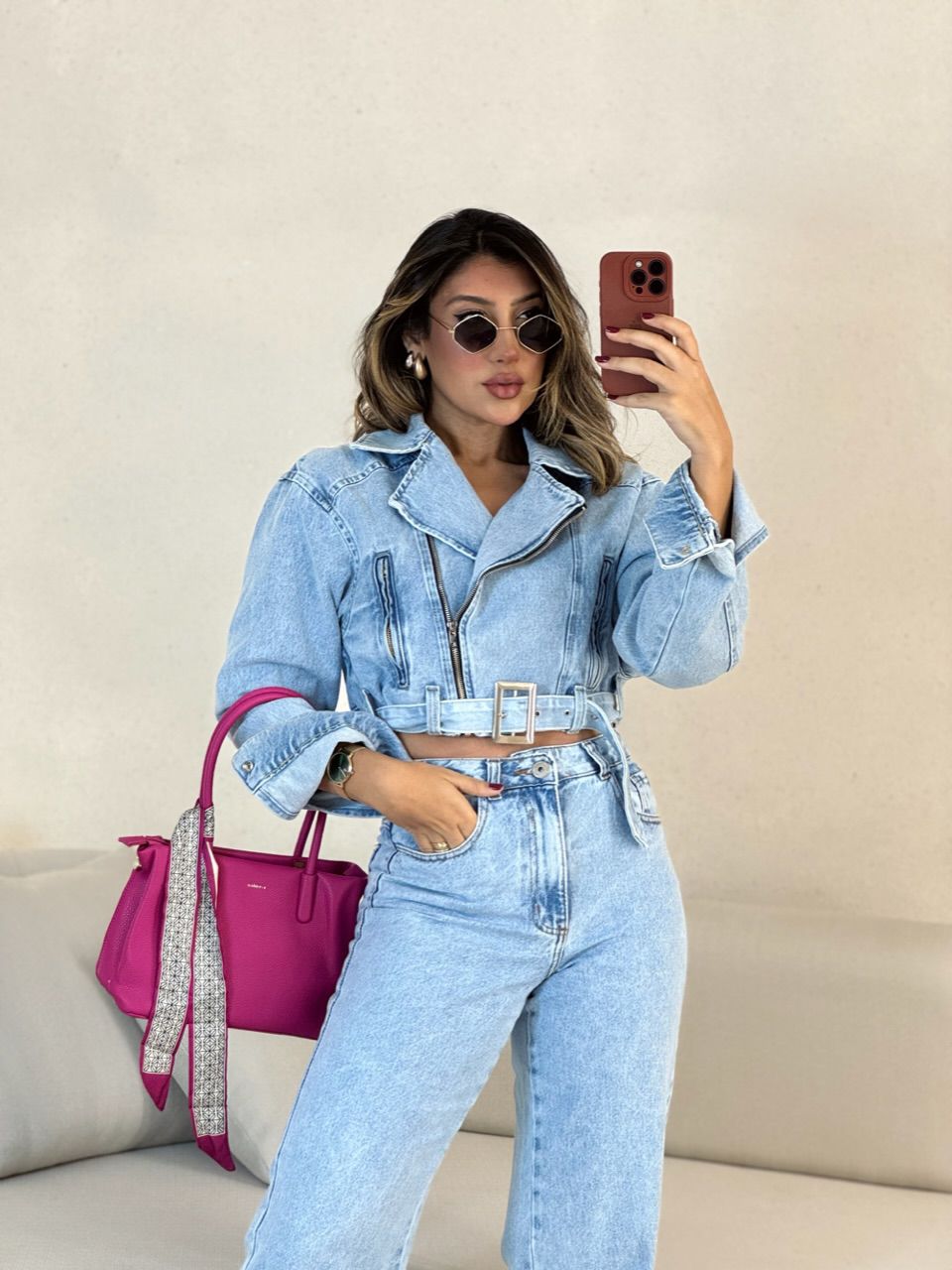 JAQUETA CLOE ZÍPER JEANS - 0053300122 - CAROLLA FERRARO