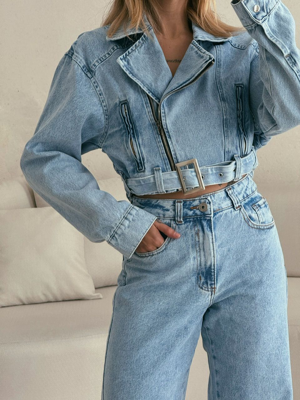 JAQUETA CLOE ZÍPER JEANS