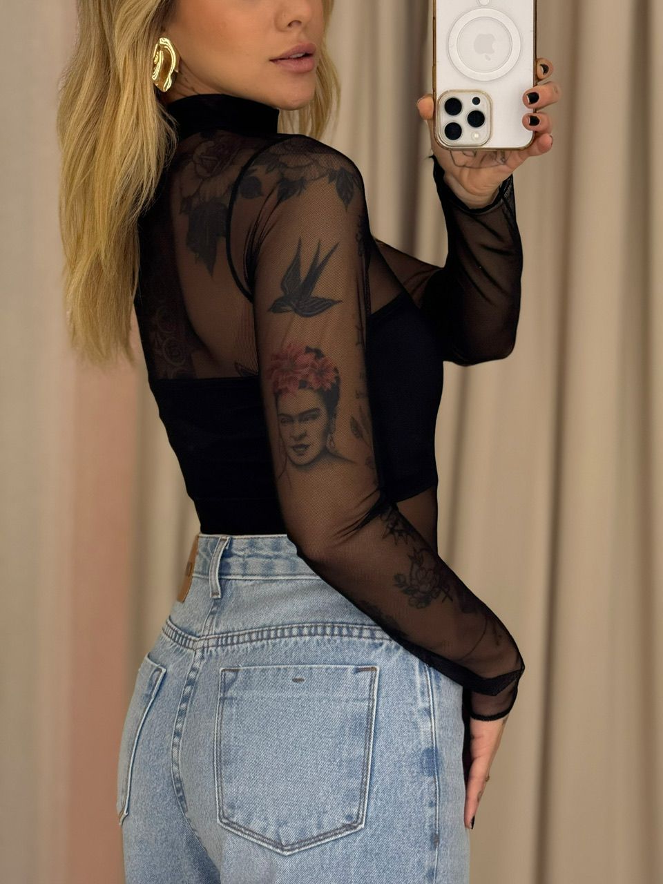 BLUSA BRIGIDA TULE PRETA