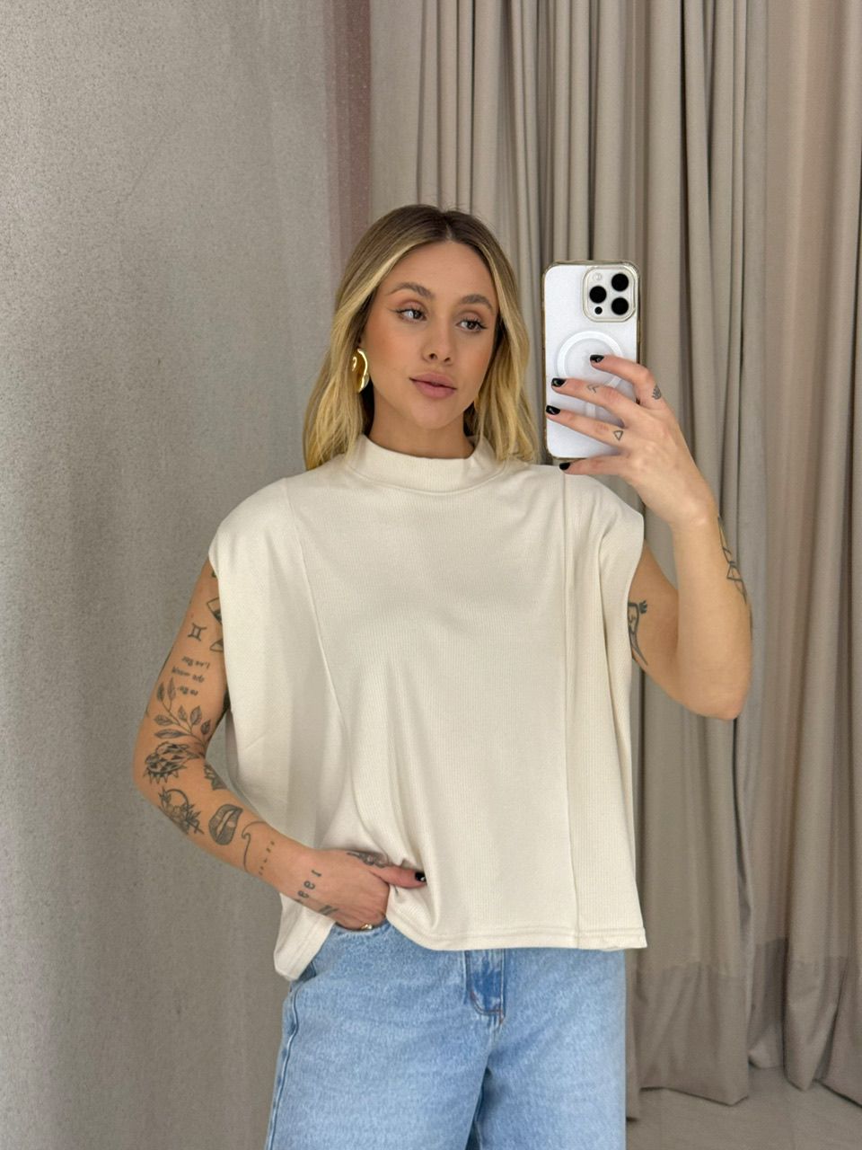 BLUSA ELAIDE TRICOT AREIA
