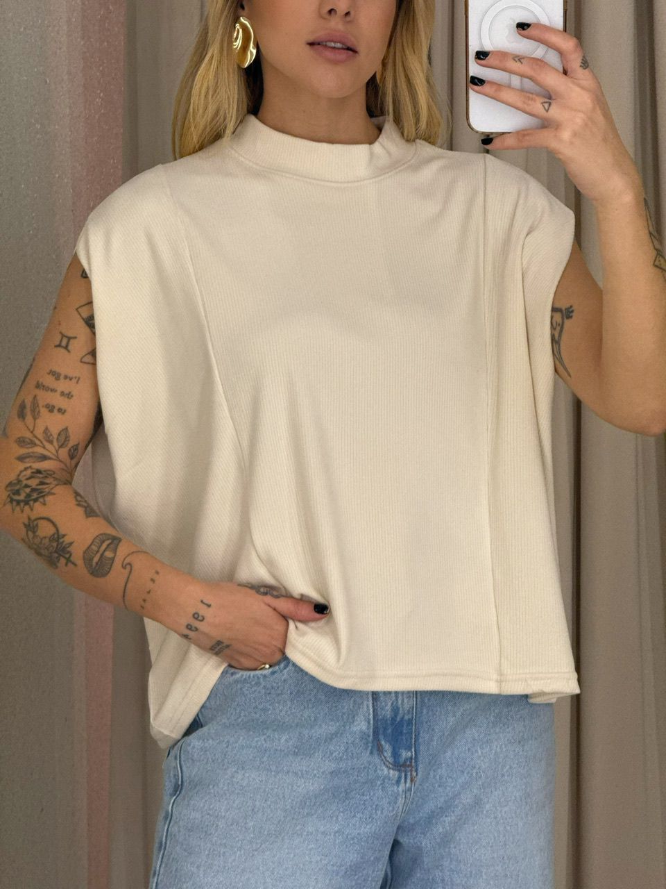 BLUSA ELAIDE TRICOT AREIA