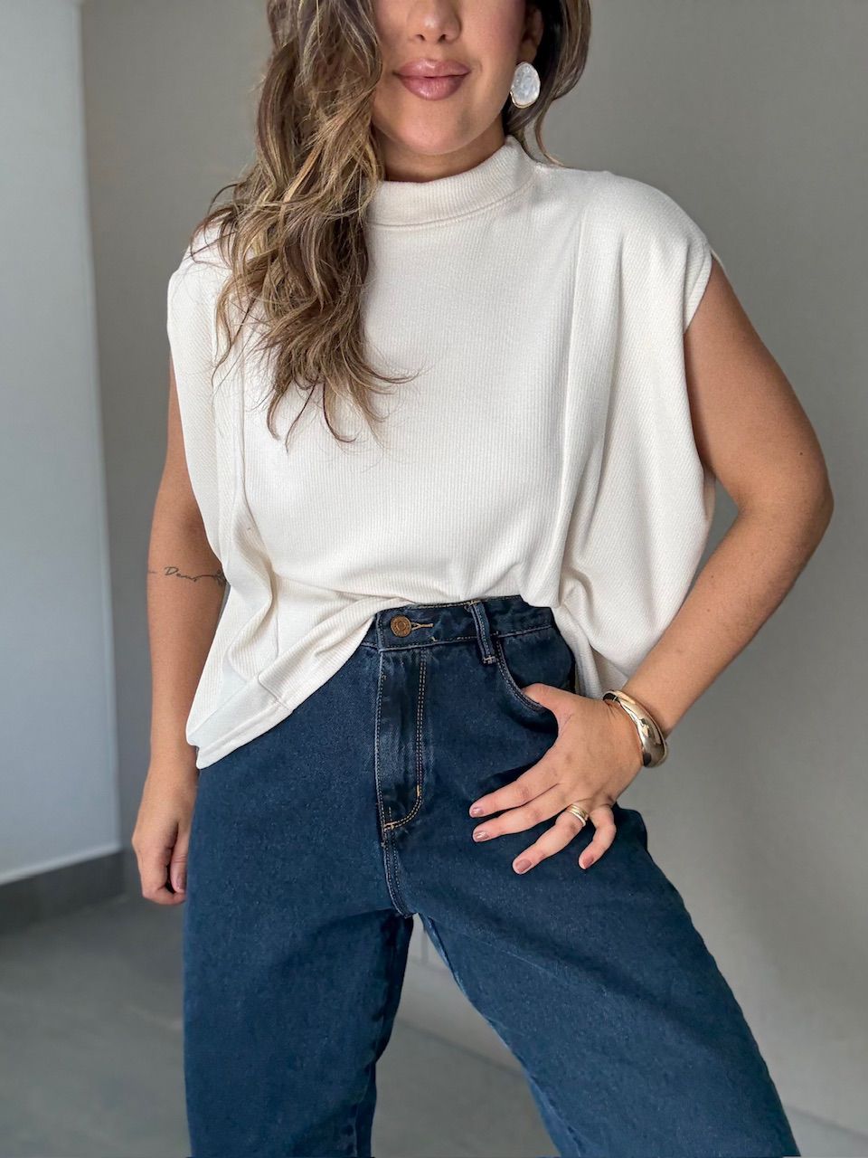 BLUSA ELAIDE TRICOT AREIA