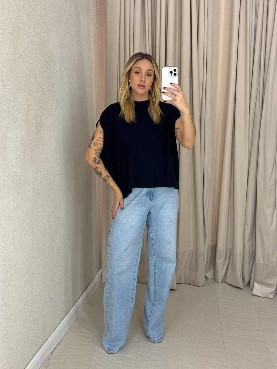 BLUSA ELAIDE TRICOT PRETA