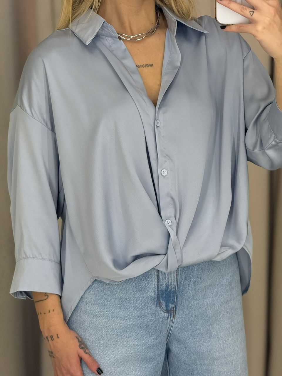 CAMISA FELICIA NÓ AZUL
