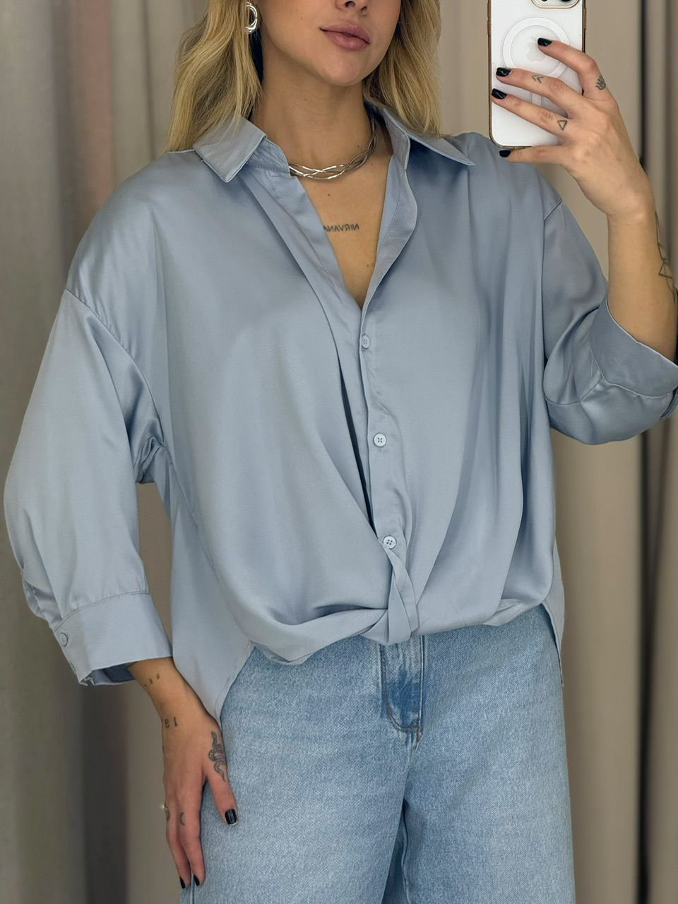 CAMISA FELICIA NÓ AZUL