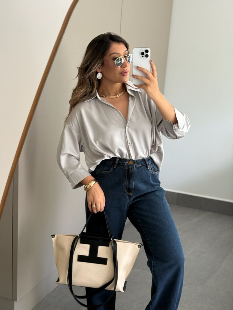 CAMISA FELICIA NÓ CINZA