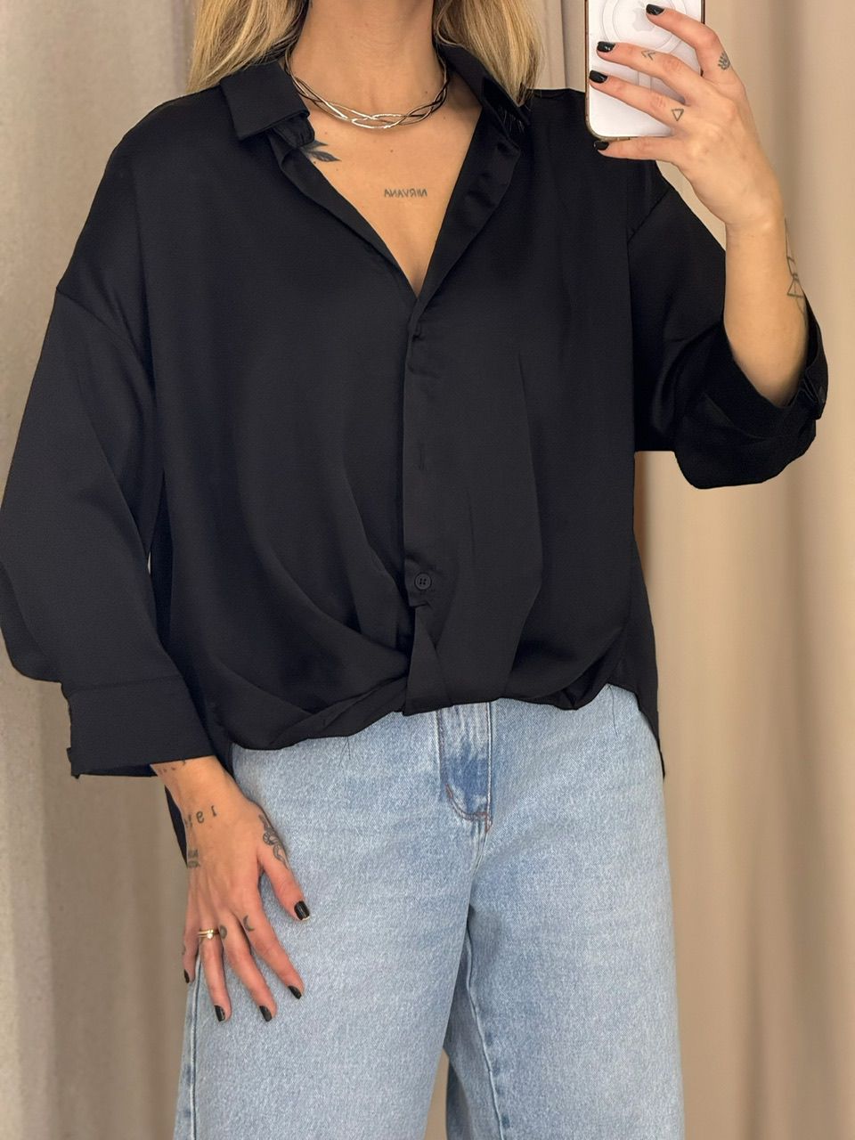 CAMISA FELICIA NÓ PRETA