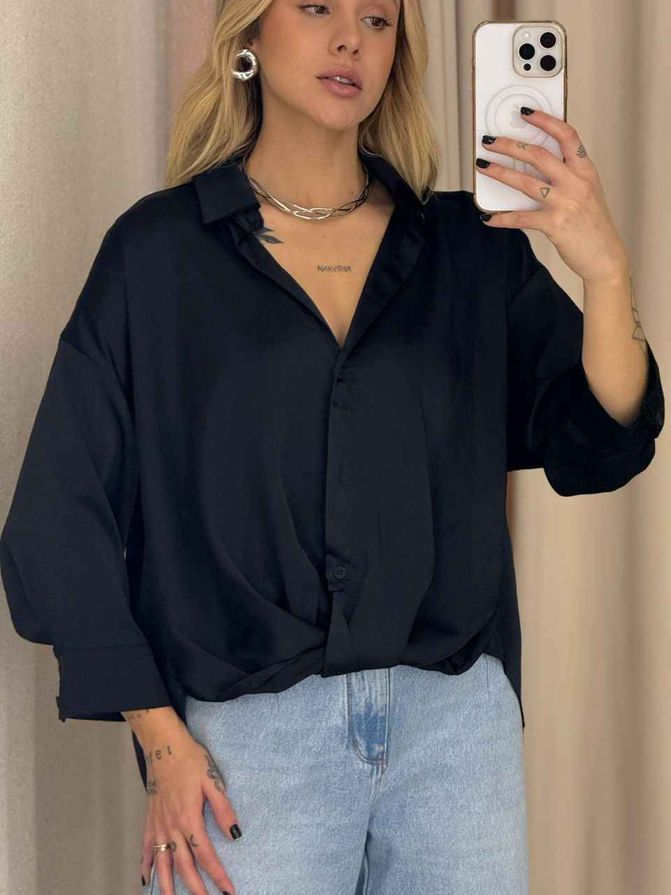 CAMISA FELICIA NÓ PRETA