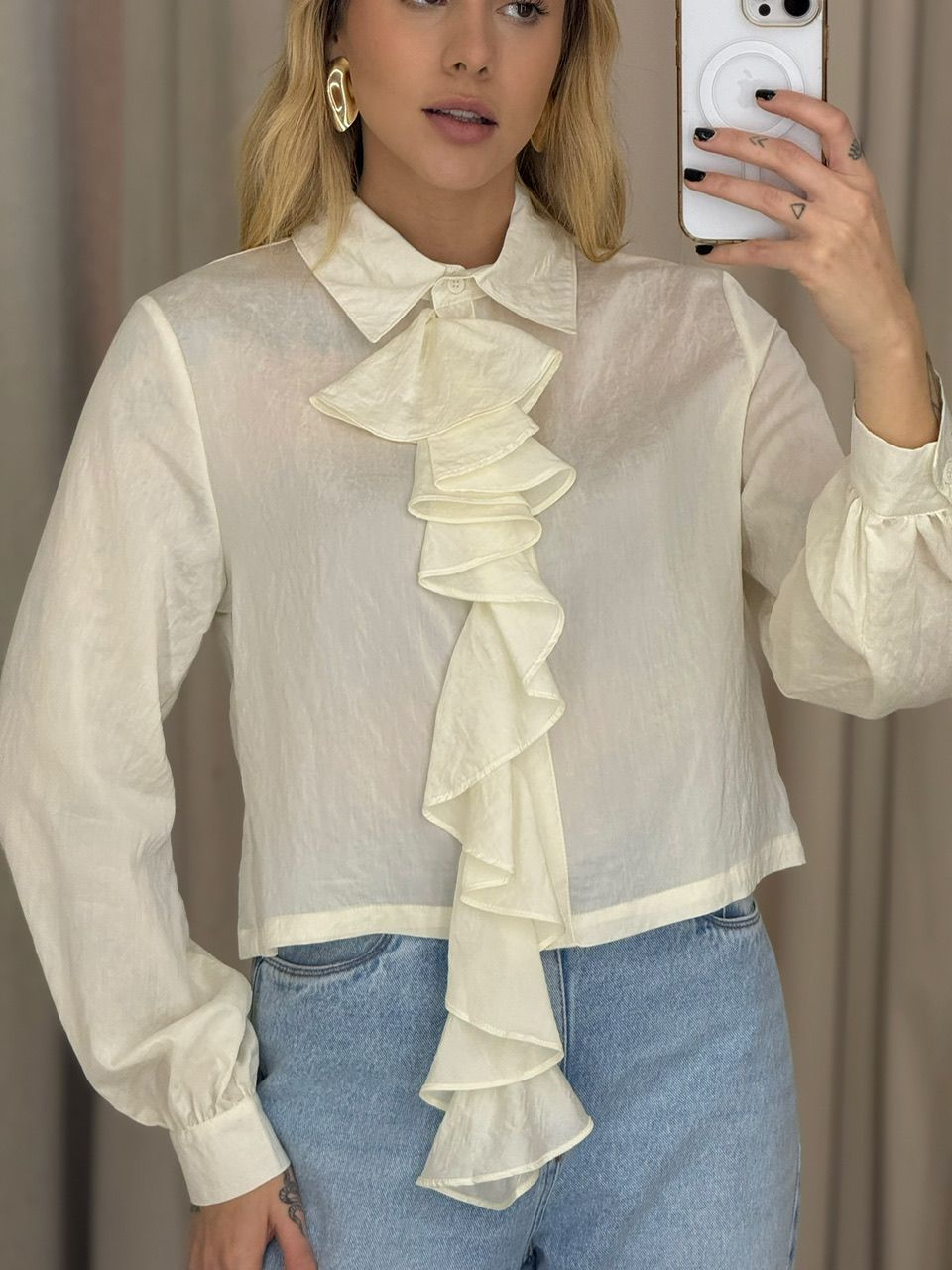 CAMISA SIMONE BABADO OFF