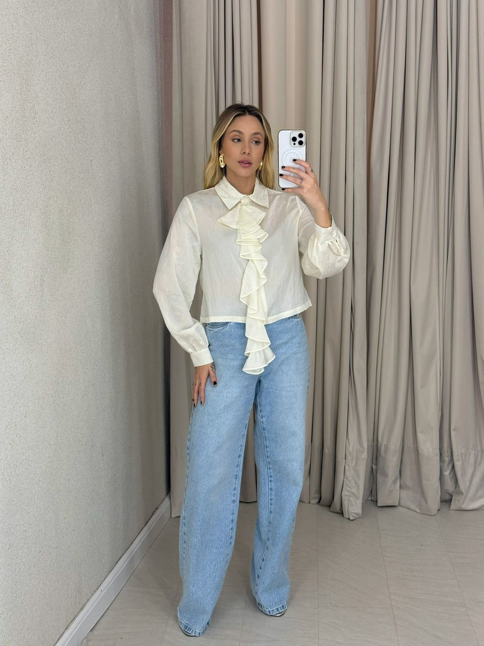 CAMISA SIMONE BABADO OFF