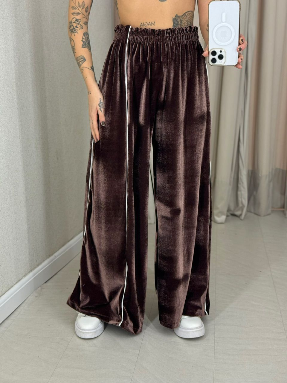 CONJUNTO CARINE VELUDO MARROM