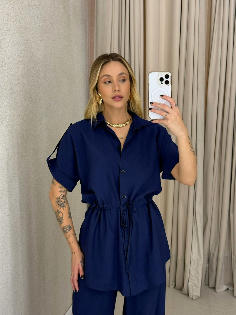 CONJUNTO CHARLETE CALÇA MARINHO