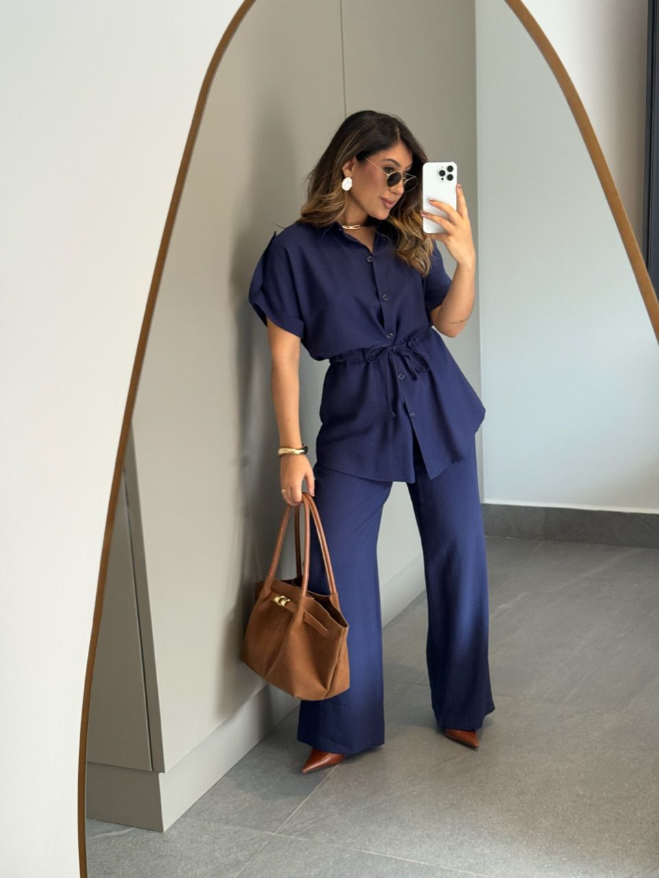 CONJUNTO CHARLETE CALÇA MARINHO - 0065960055 - CAROLLA FERRARO