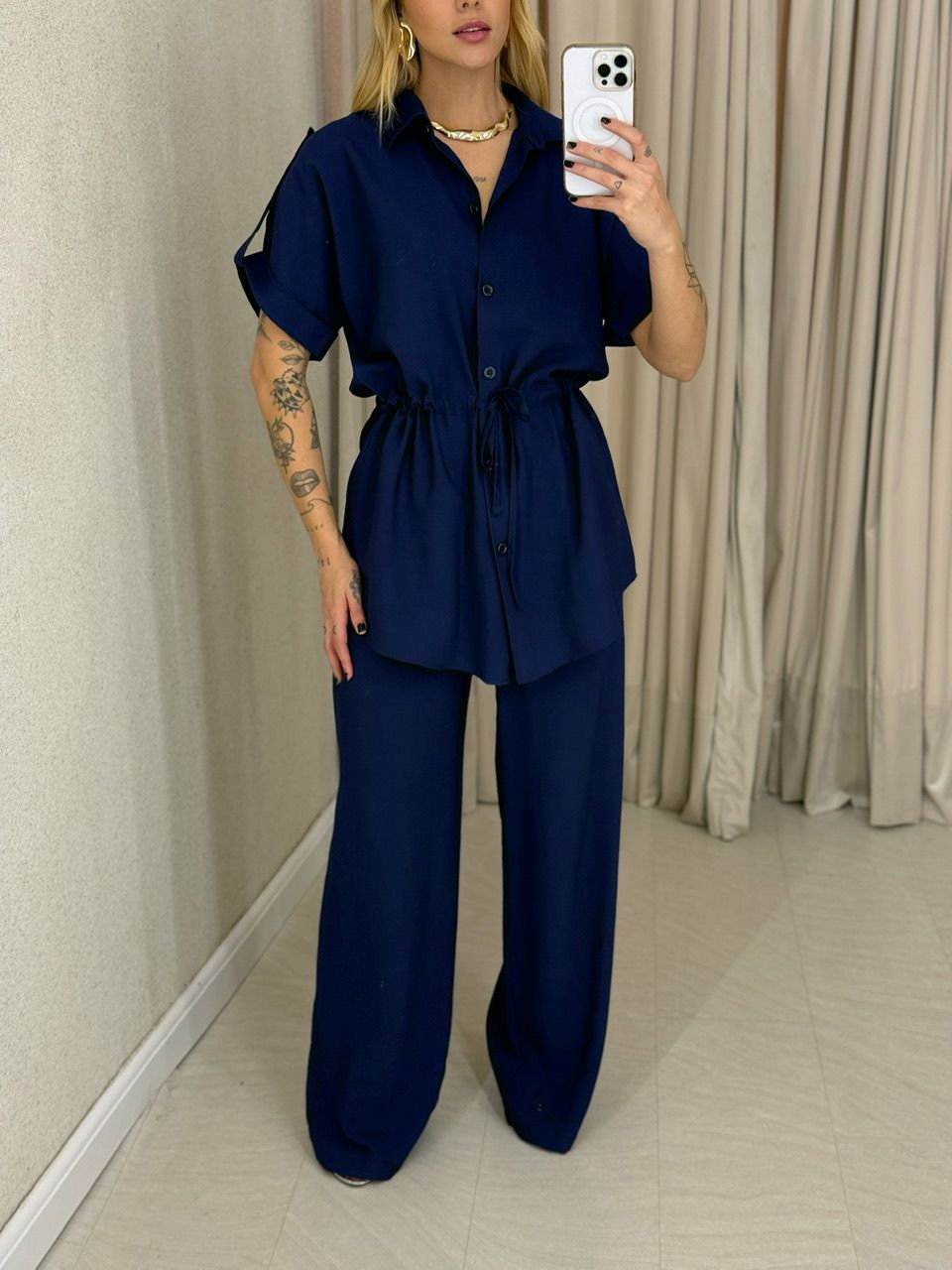 CONJUNTO CHARLETE CALÇA MARINHO