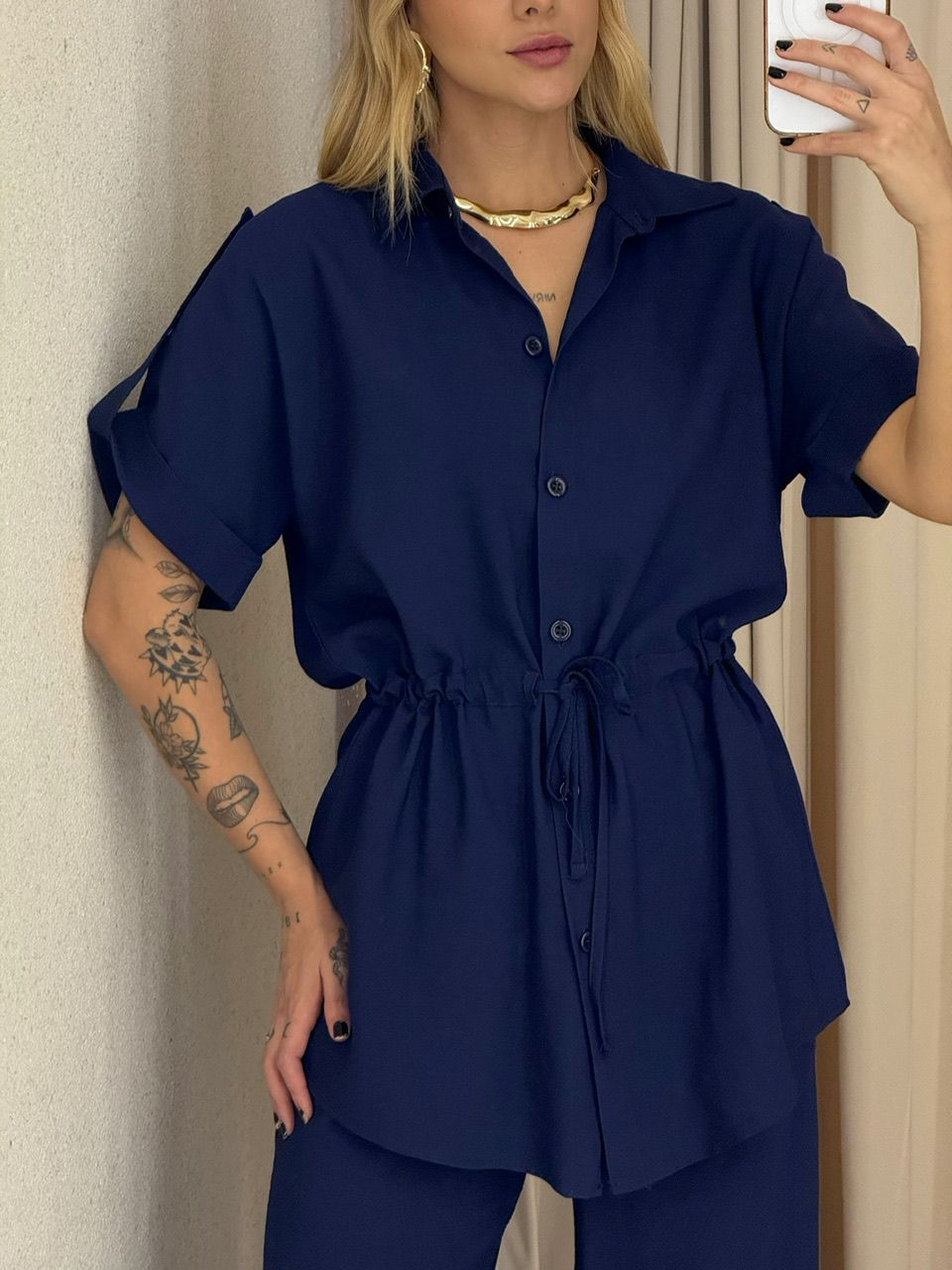 CONJUNTO CHARLETE CALÇA MARINHO