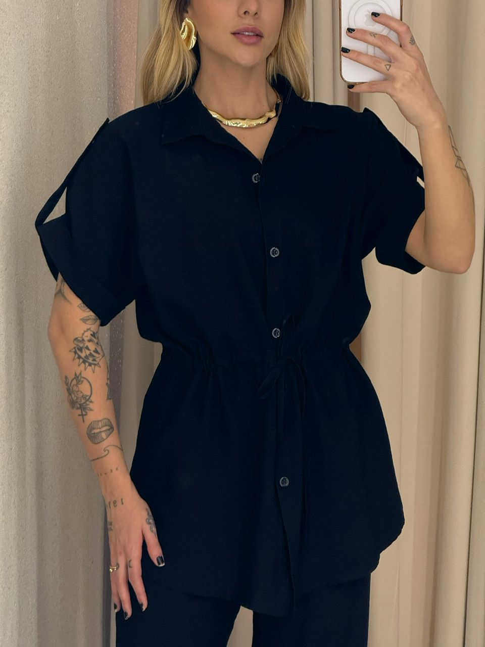 CONJUNTO CHARLETE CALÇA PRETO