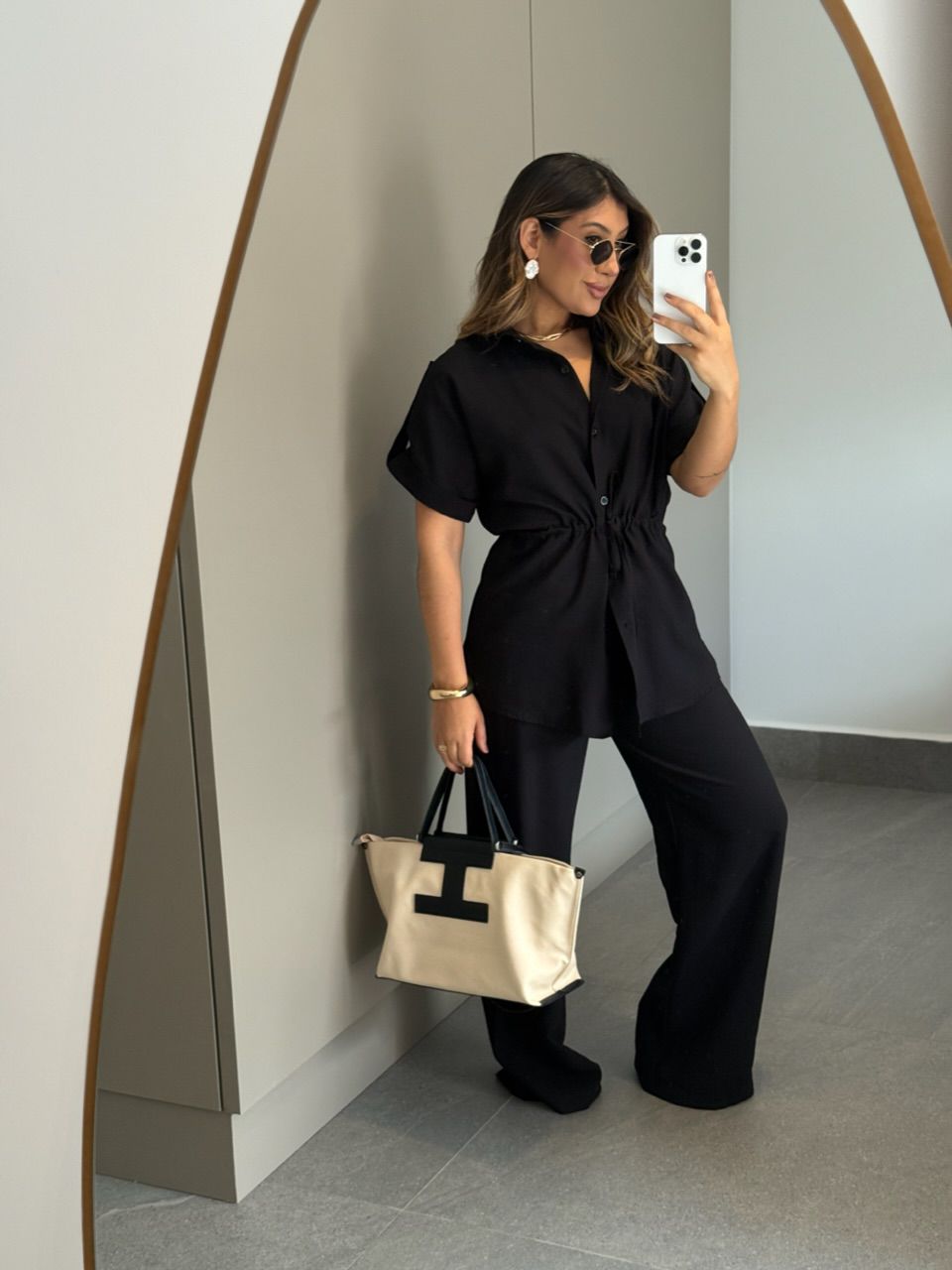 CONJUNTO CHARLETE CALÇA PRETO - 0065960032 - CAROLLA FERRARO