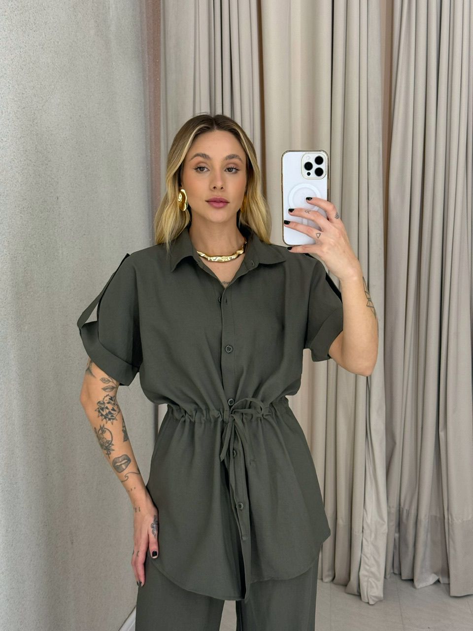 CONJUNTO CHARLETE CALÇA VERDE