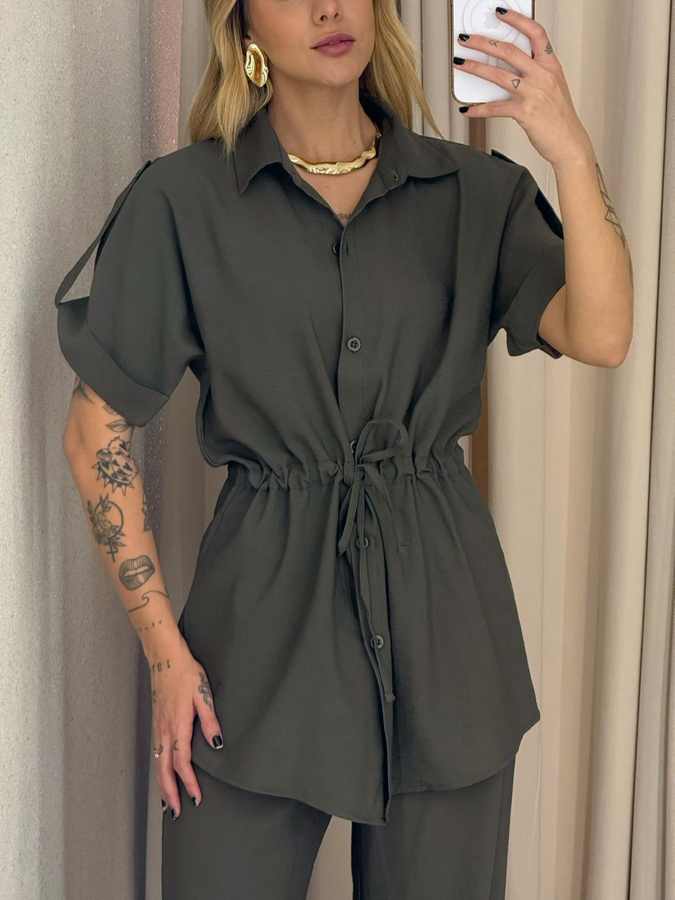 CONJUNTO CHARLETE CALÇA VERDE