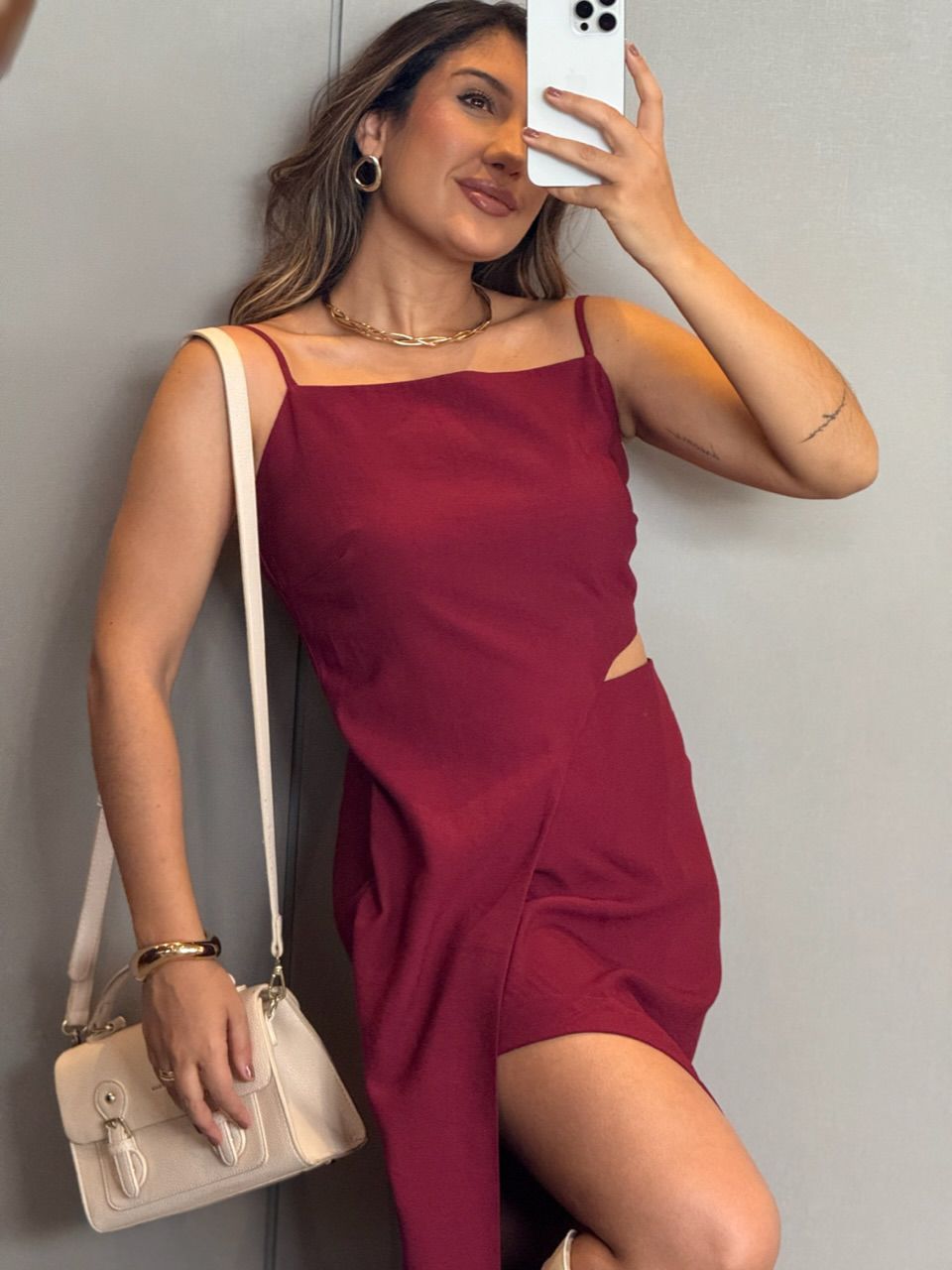 VESTIDO MARIA LUIZA ALÇA CHERRY RED
