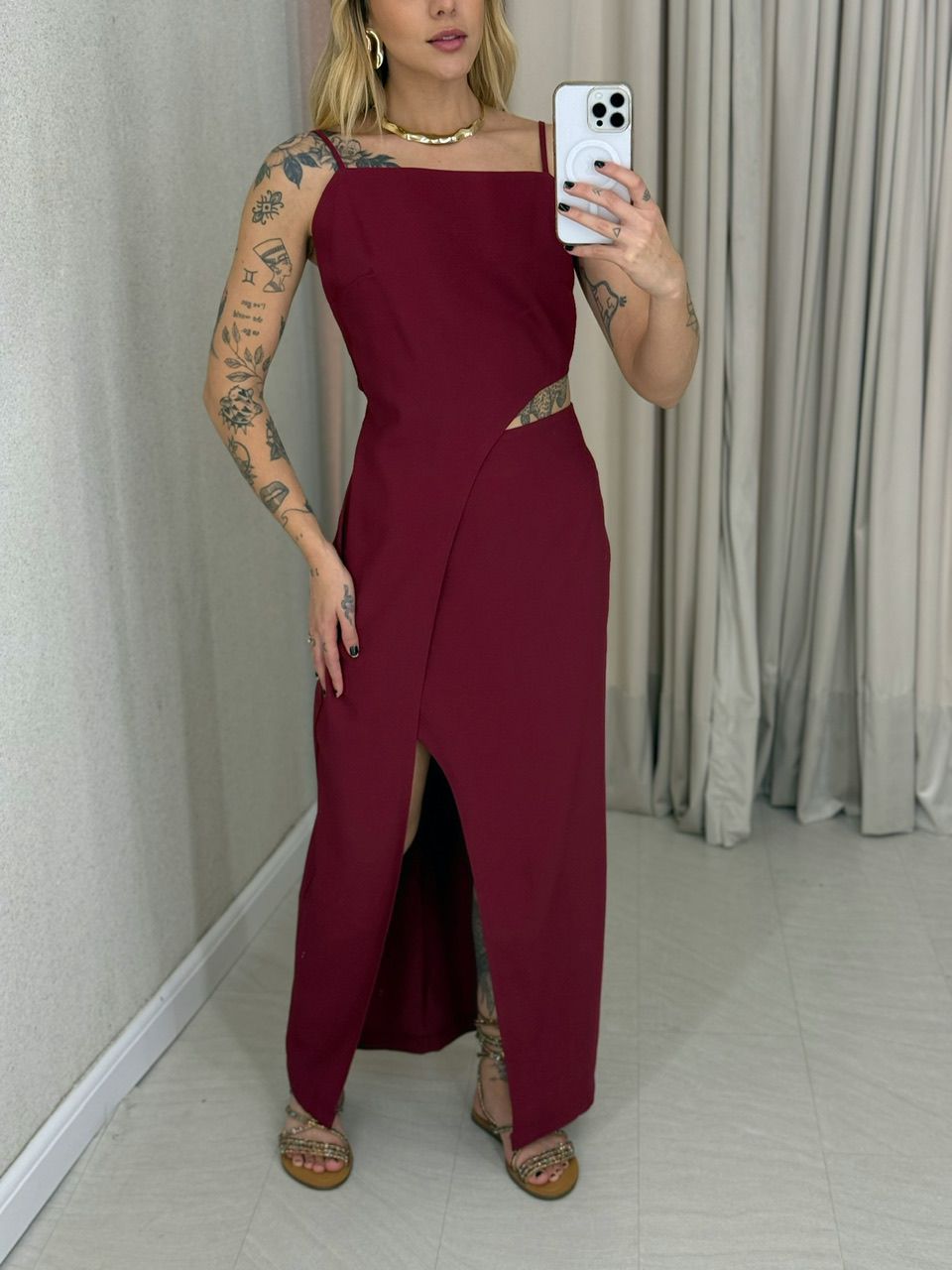 VESTIDO MARIA LUIZA ALÇA CHERRY RED