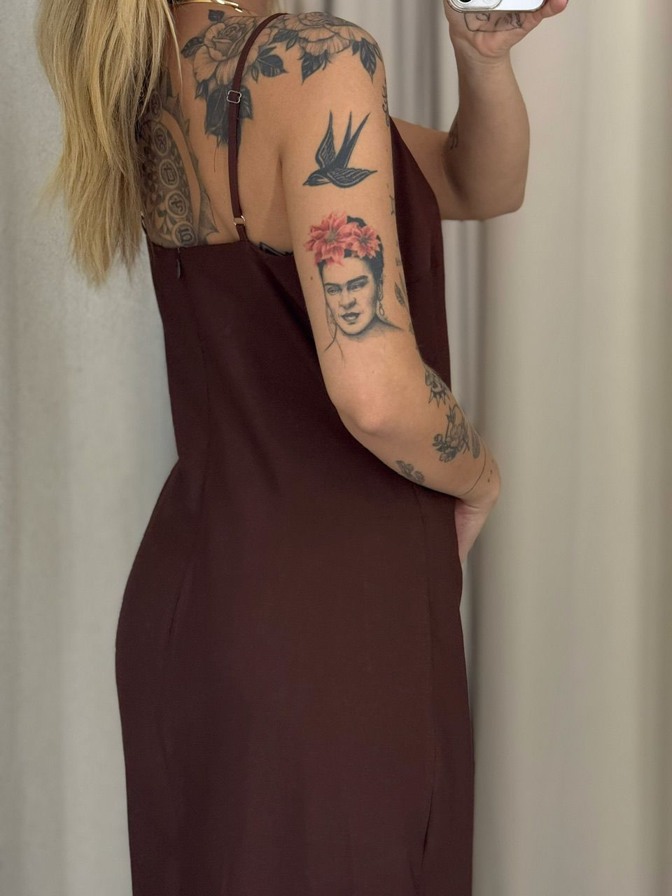 VESTIDO MARIA LUIZA ALÇA MARROM