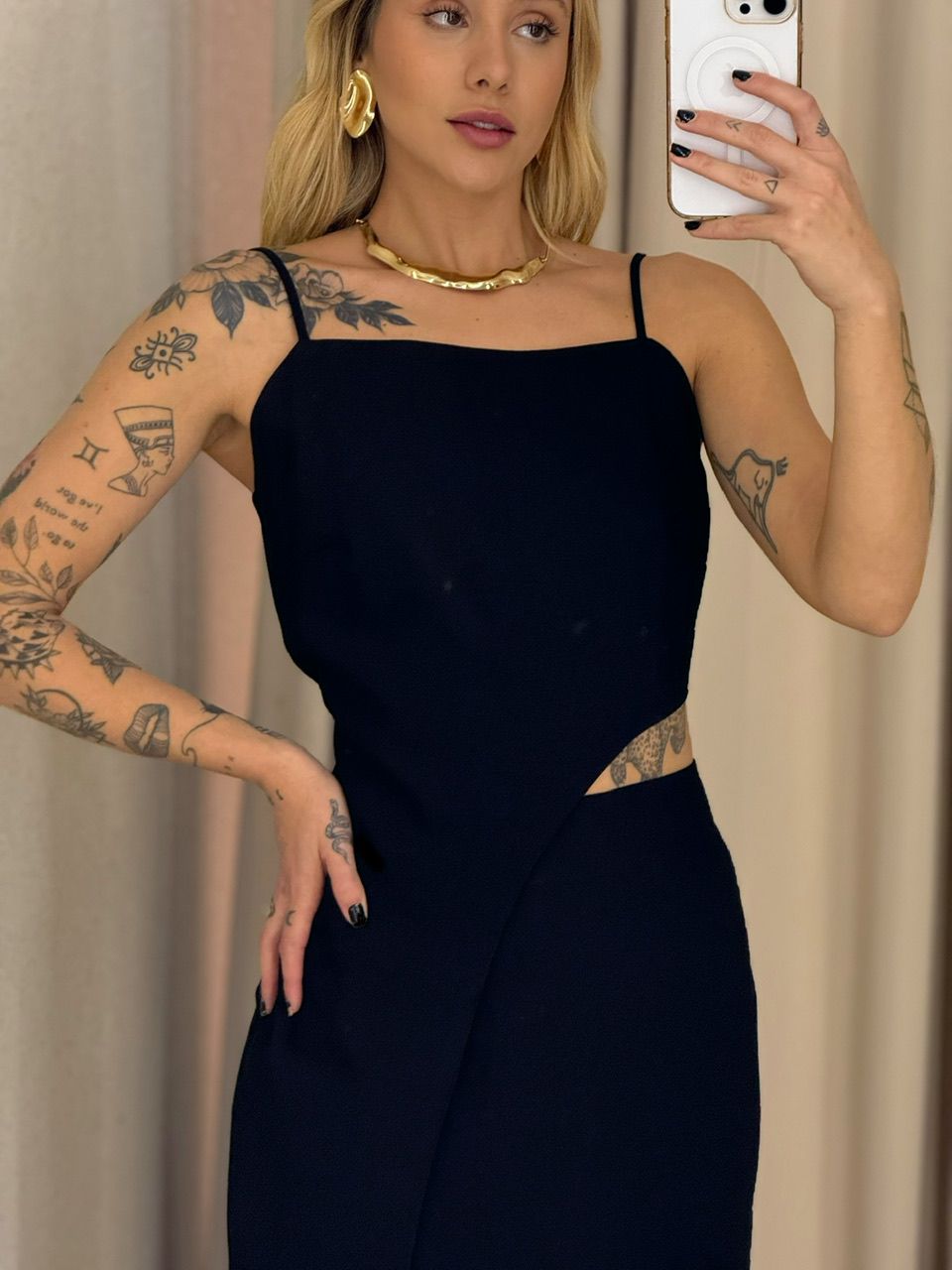 VESTIDO MARIA LUIZA ALÇA PRETO