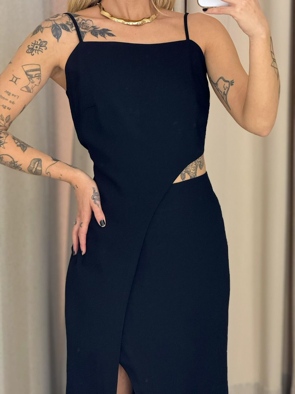 VESTIDO MARIA LUIZA ALÇA PRETO