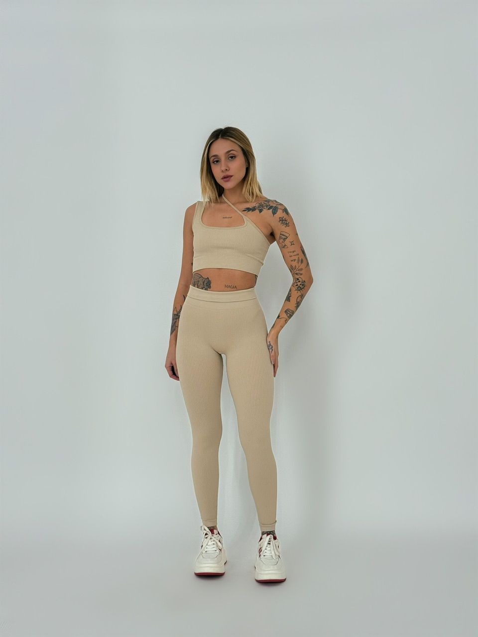 CONJUNTO GRAZIELA FITNESS CALÇA NUDE - 0054590049 - CAROLLA FERRARO