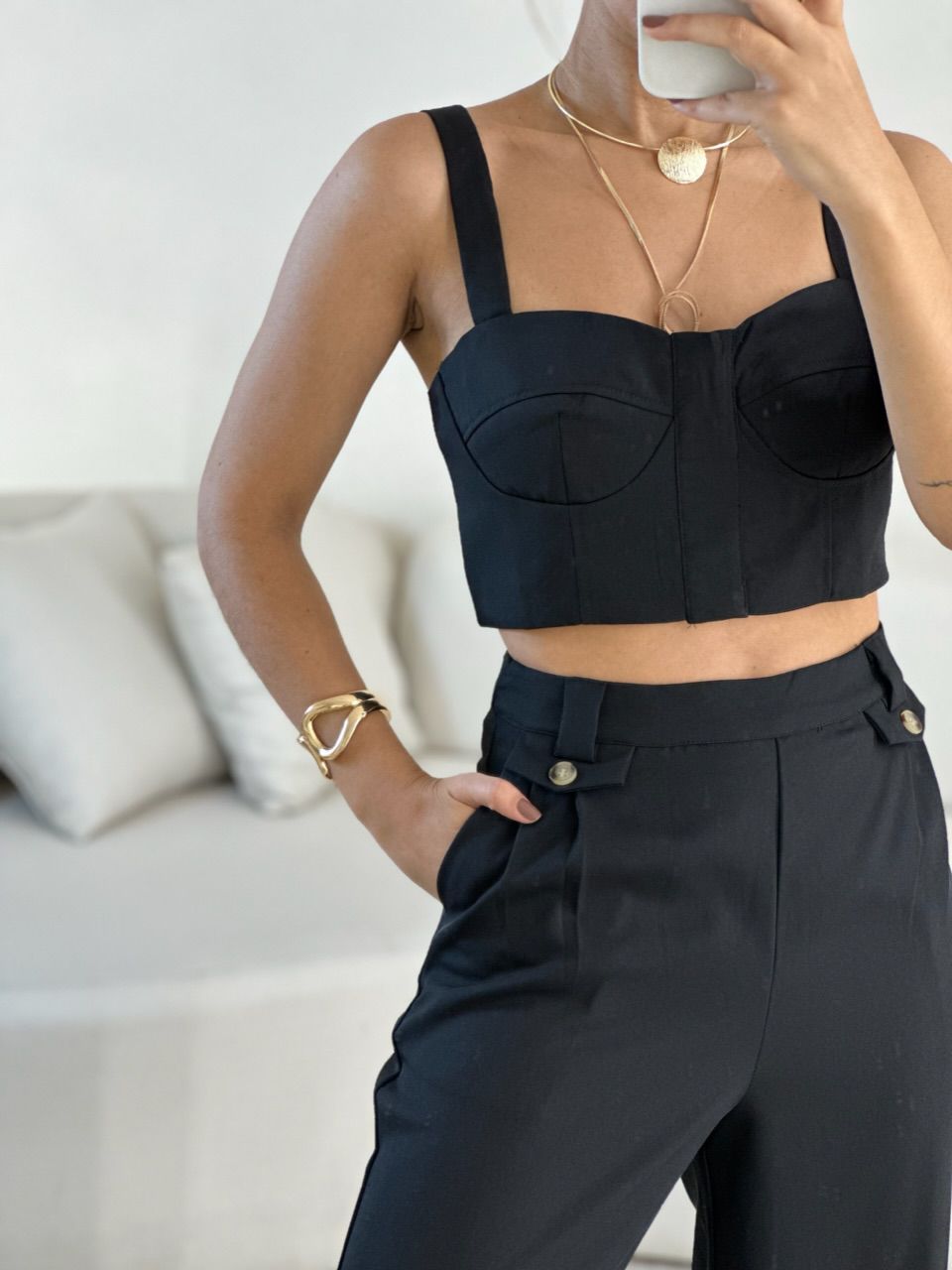 CONJUNTO RAFAELA TOP CALÇA PRETO