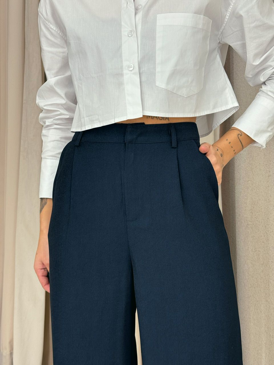 CALÇA ELIANA PANTALONA MARINHO
