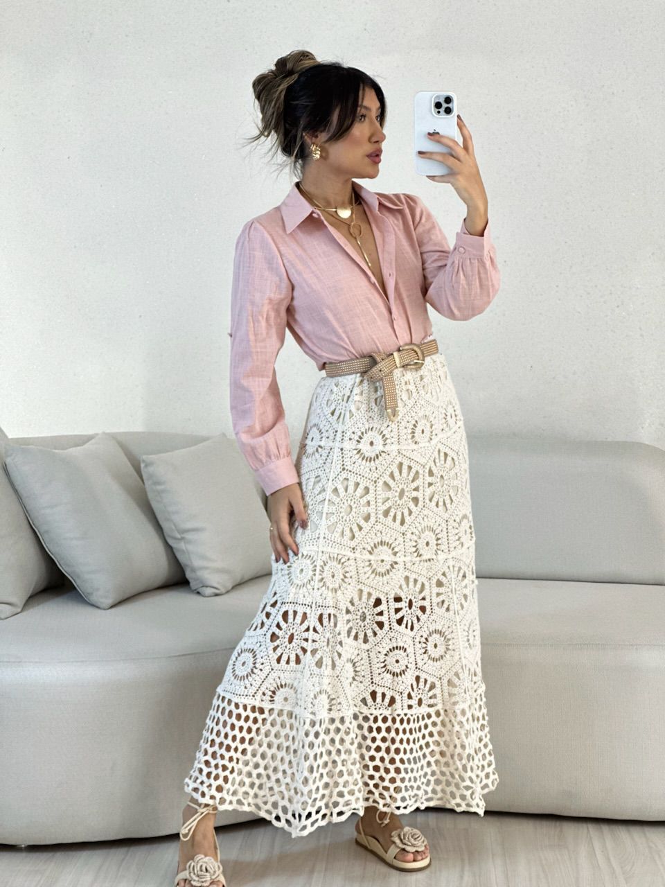 SAIA BÁRBARA CROCHÊ CRU