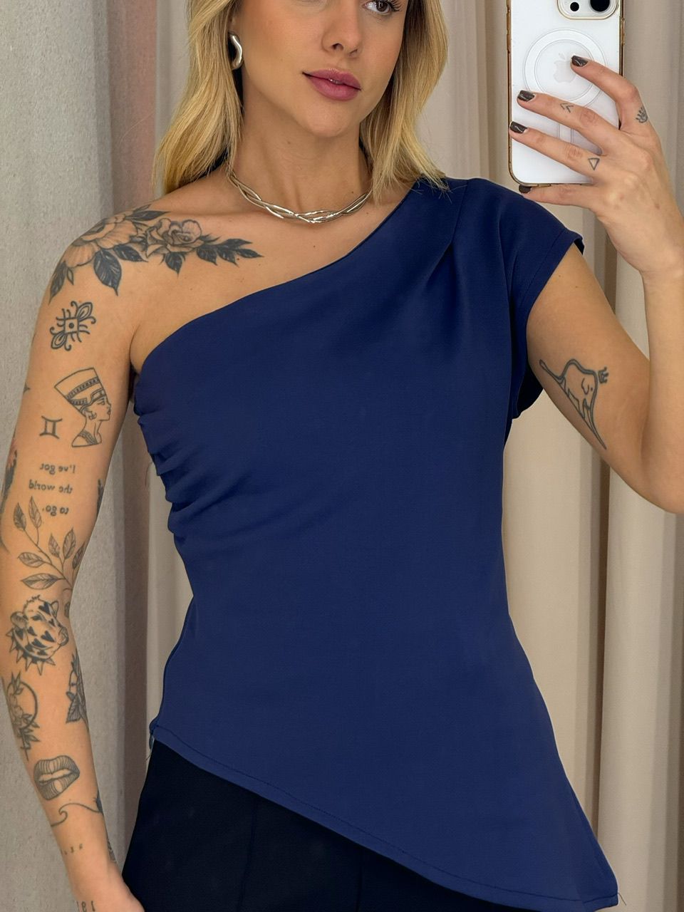 BLUSA SÔNIA ASSIMÉTRICA marinho