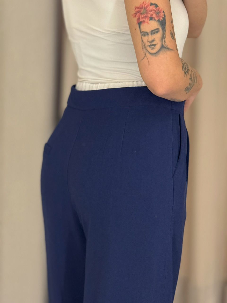 CALÇA MARIA FERNANDA PANTALONA MARINHO