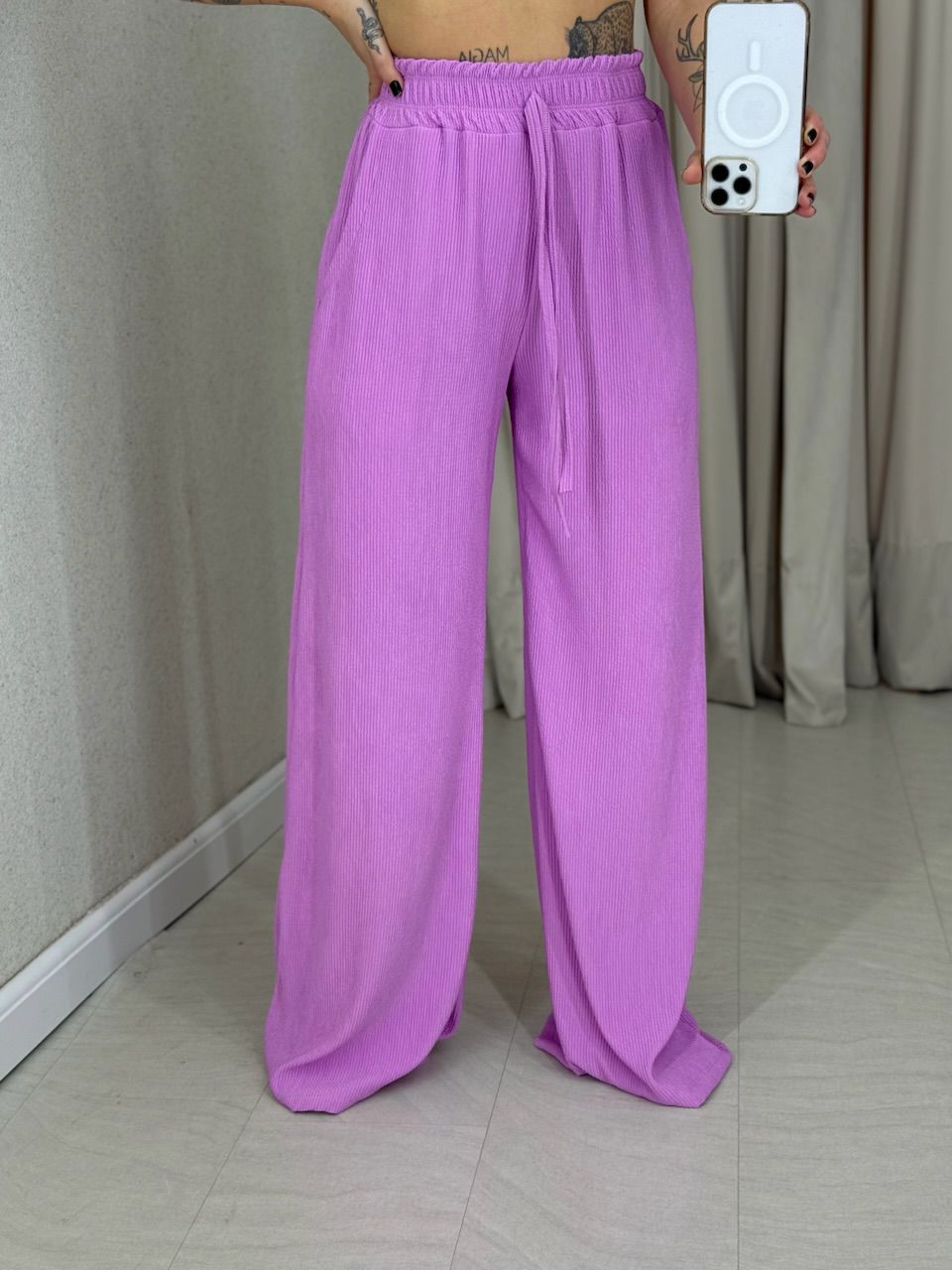 CONJUNTO IRENE BLUSA CALÇA ROSA CHICLETE