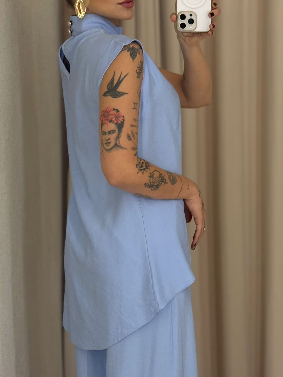 CONJUNTO KENIA CALÇA PANTALONA AZUL