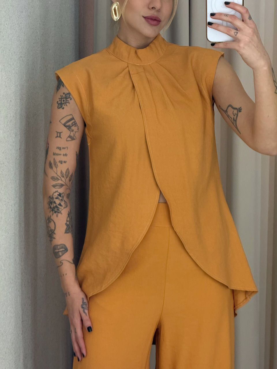 CONJUNTO KENIA CALÇA PANTALONA CARAMELO