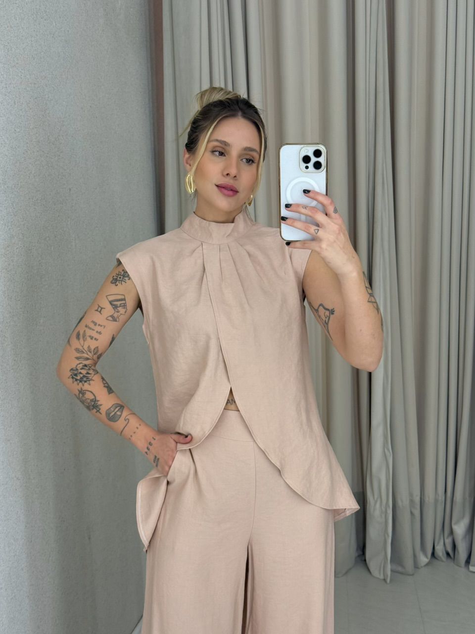 CONJUNTO KENIA CALÇA PANTALONA NUDE