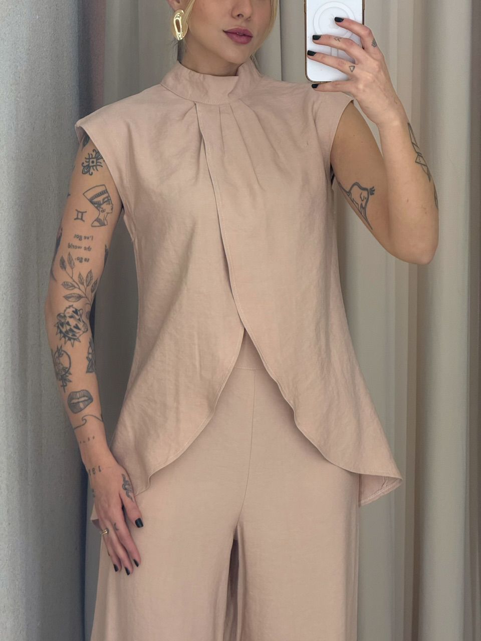 CONJUNTO KENIA CALÇA PANTALONA NUDE