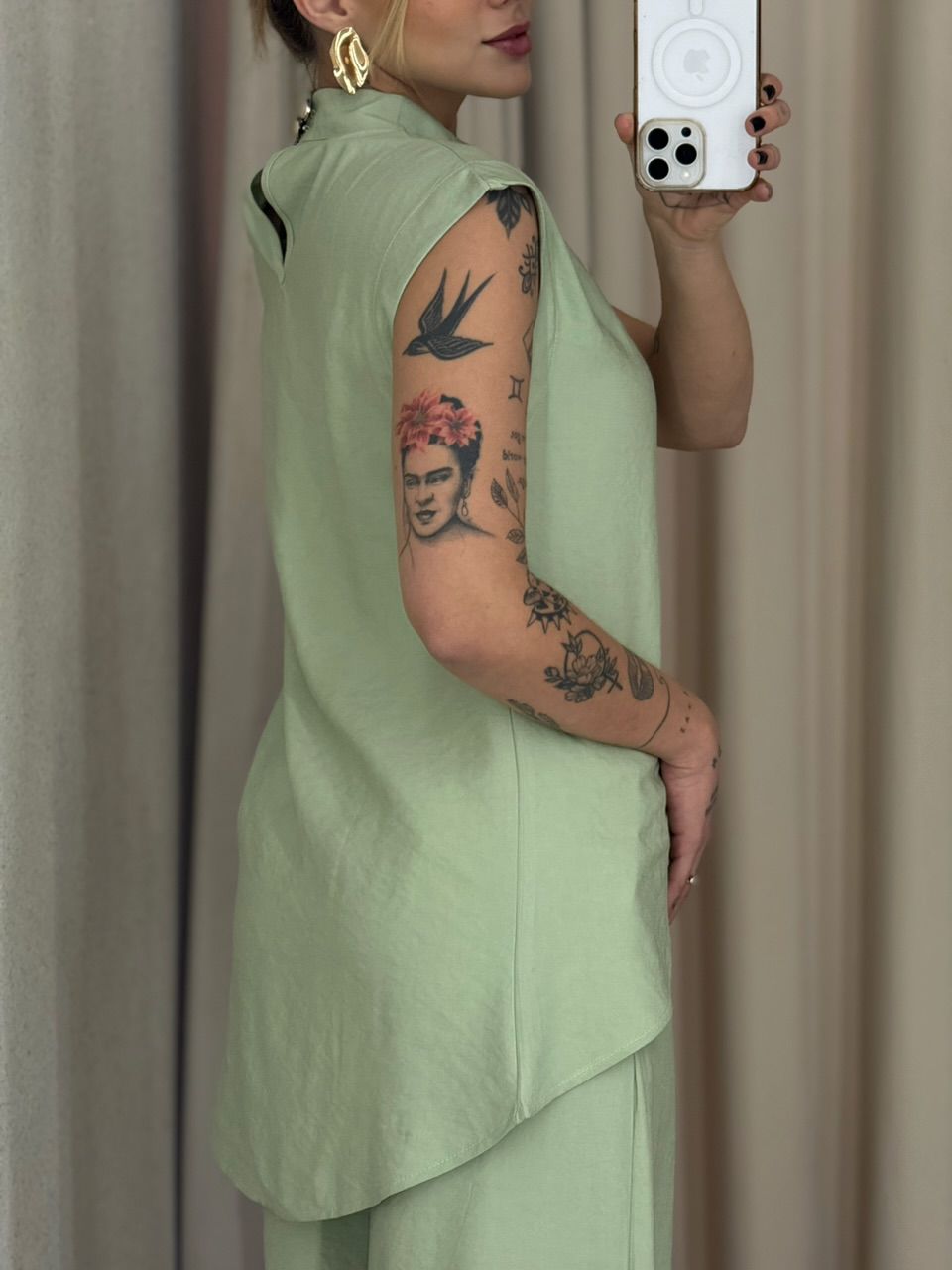CONJUNTO KENIA CALÇA PANTALONA VERDE