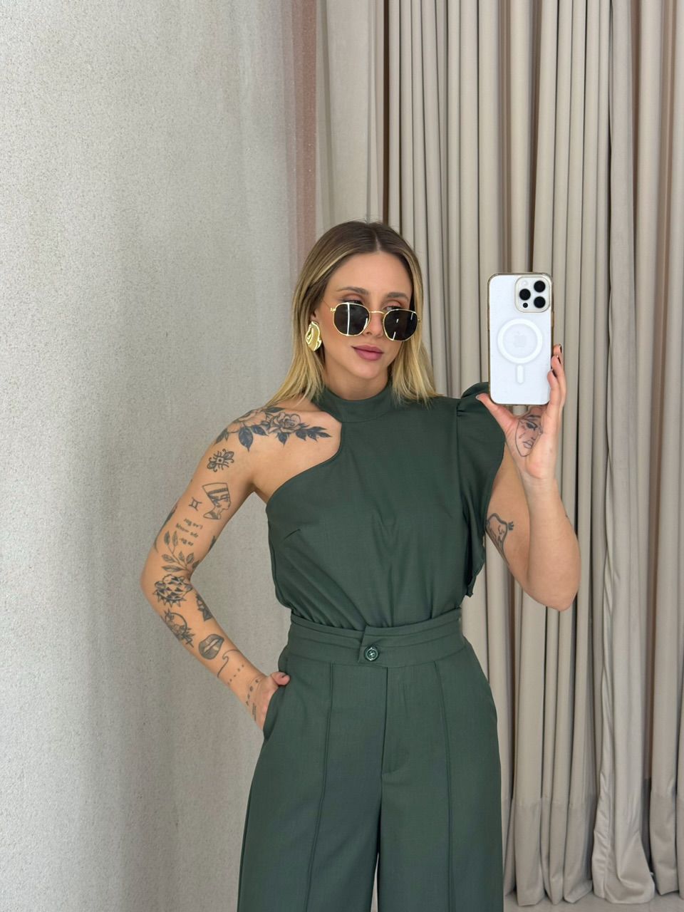 CONJUNTO MARISA CALÇA VERDE MILITAR