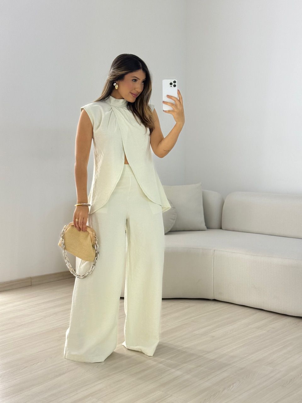 CONJUNTO KENIA CALÇA PANTALONA GELO - 0066670148 - CAROLLA FERRARO