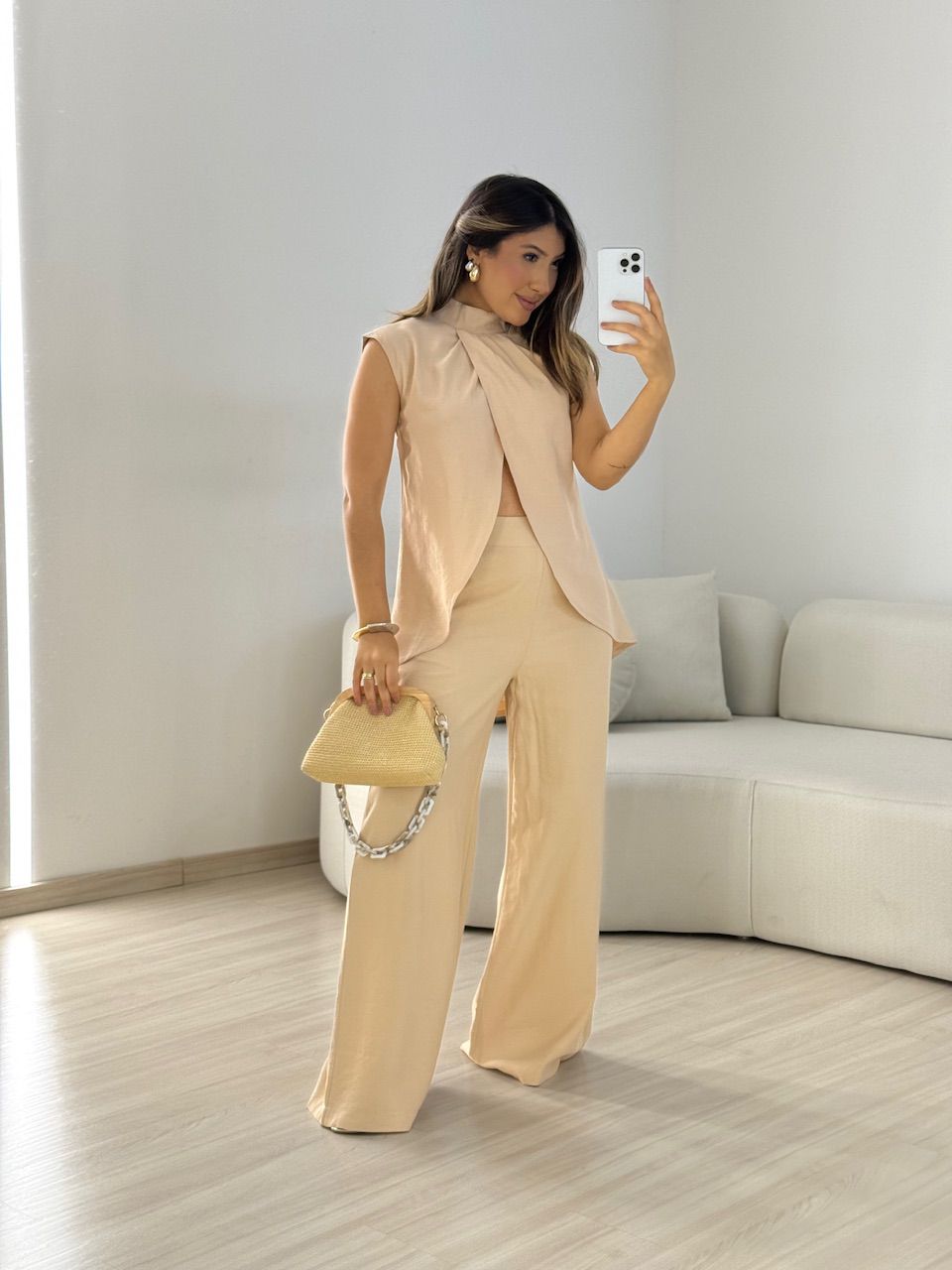 CONJUNTO KENIA CALÇA PANTALONA NUDE - 0066670049 - CAROLLA FERRARO