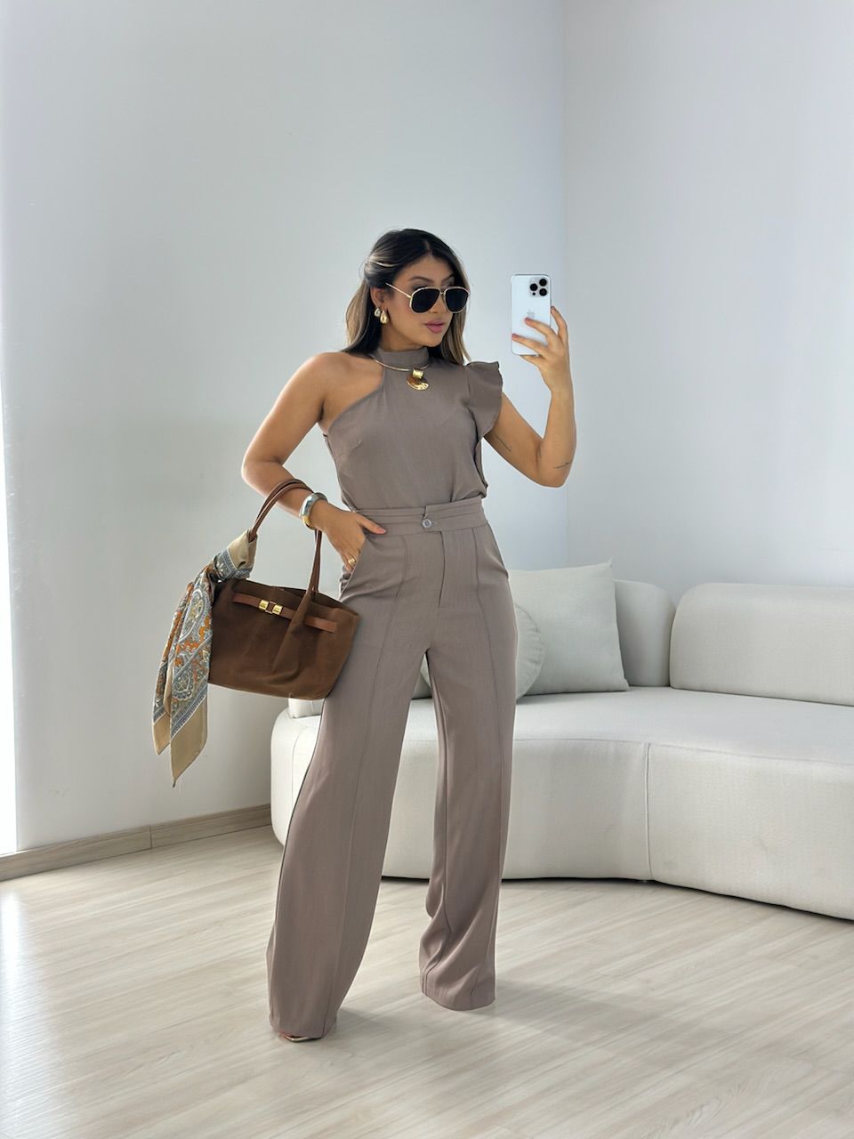 CONJUNTO MARISA CALÇA CAQUI