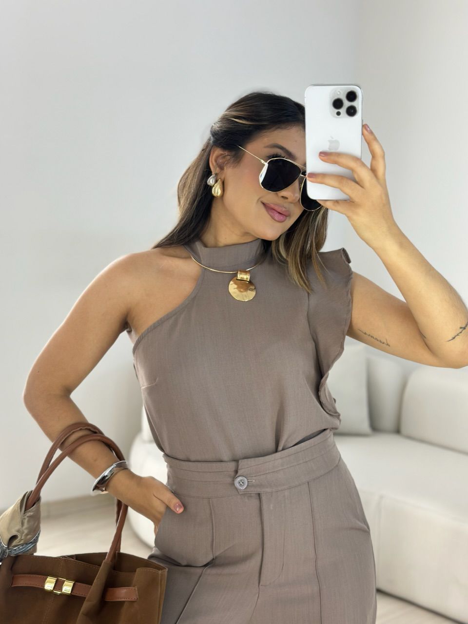 CONJUNTO MARISA CALÇA CAQUI