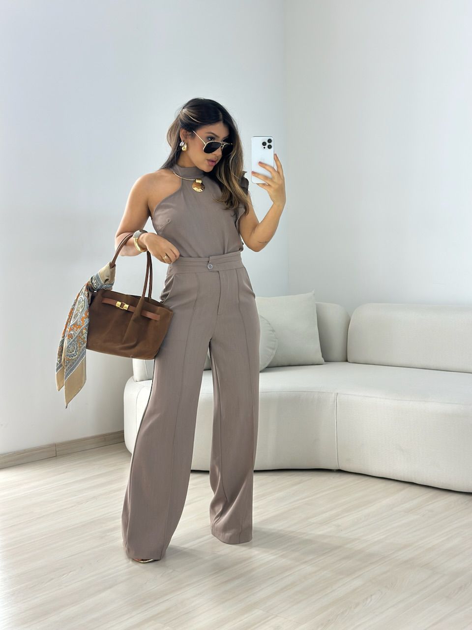 CONJUNTO MARISA CALÇA CAQUI - 0066750096 - CAROLLA FERRARO