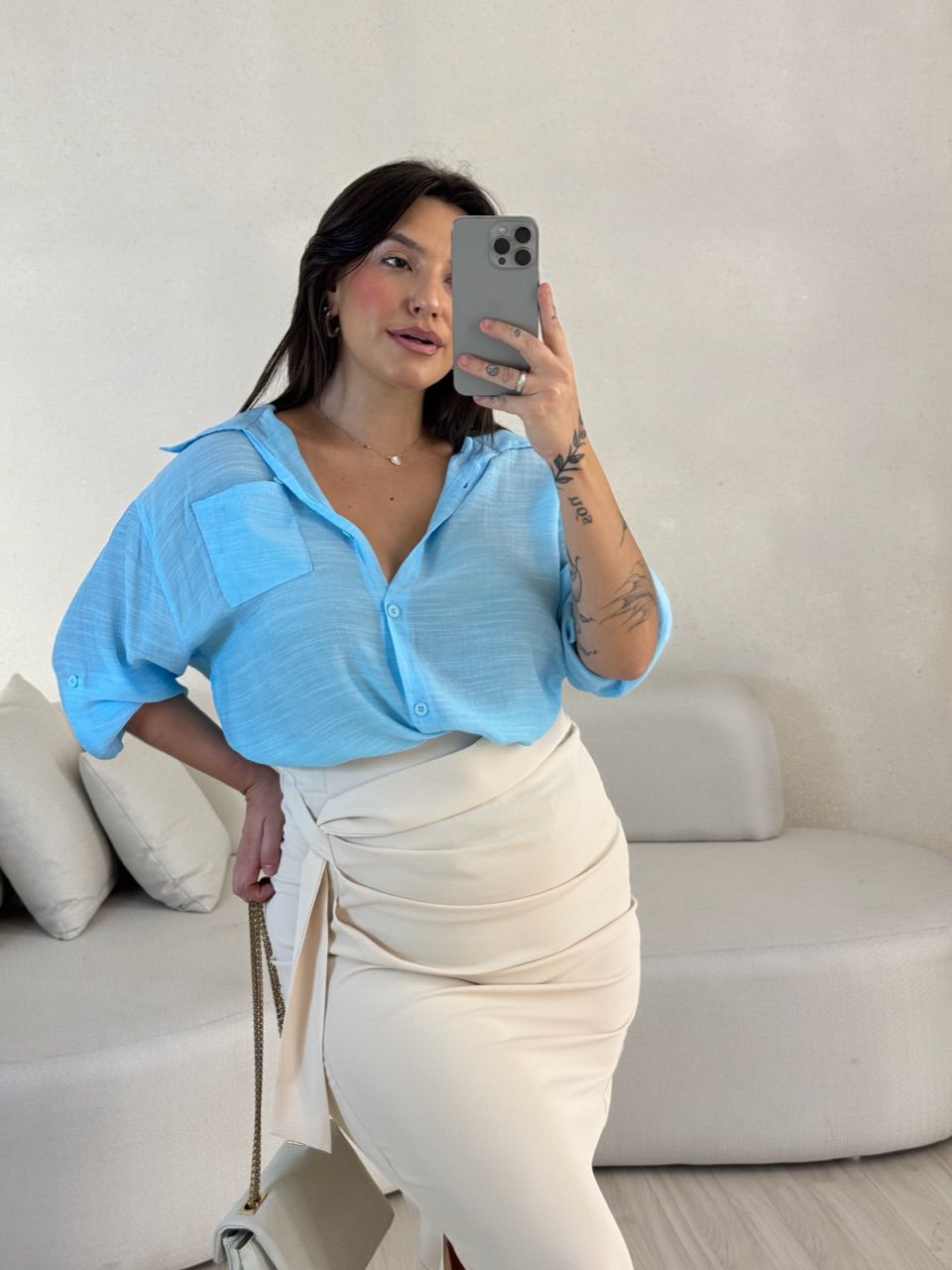 CAMISA VITÓRIA LISA OVER AZUL